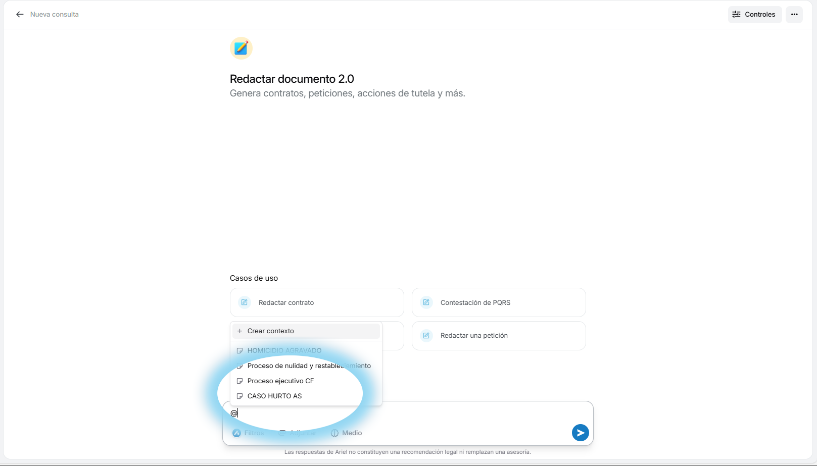 Contextos personalizados en Redacción