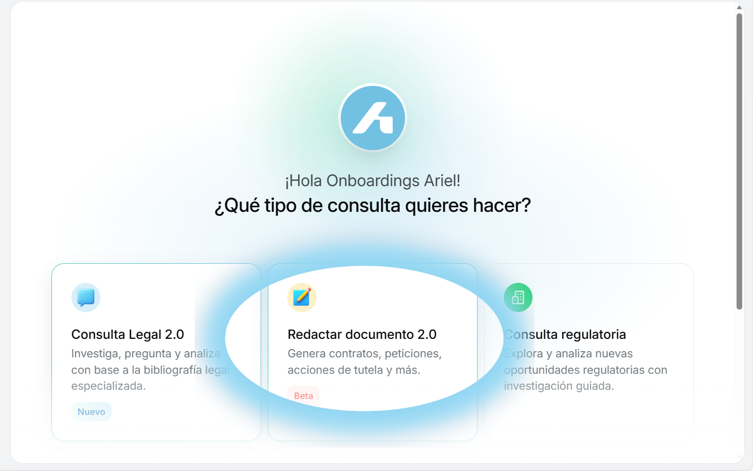 Acceso al módulo Redactar documento 2.0