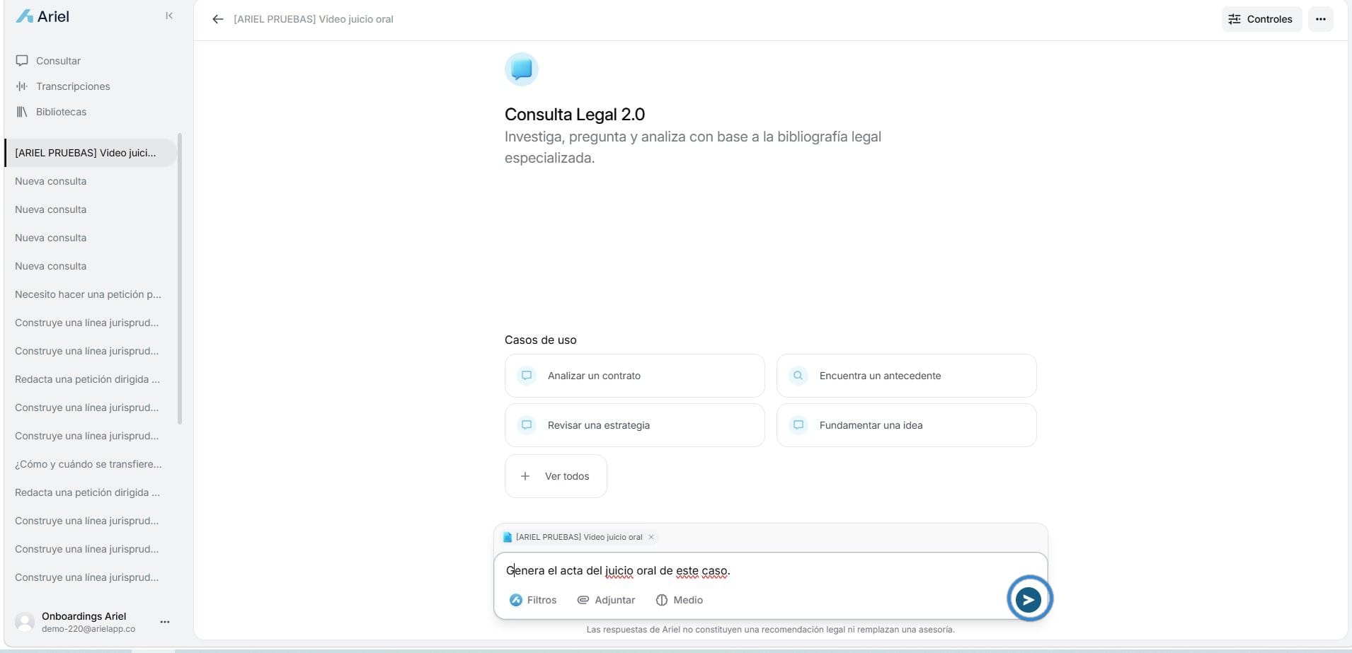 Ficha del archivo sobre la barra de texto